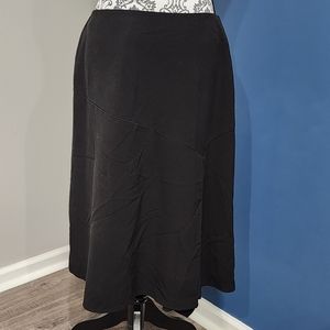 NWOT Worthington Stretch Mid-Length A-Line Black Skirt